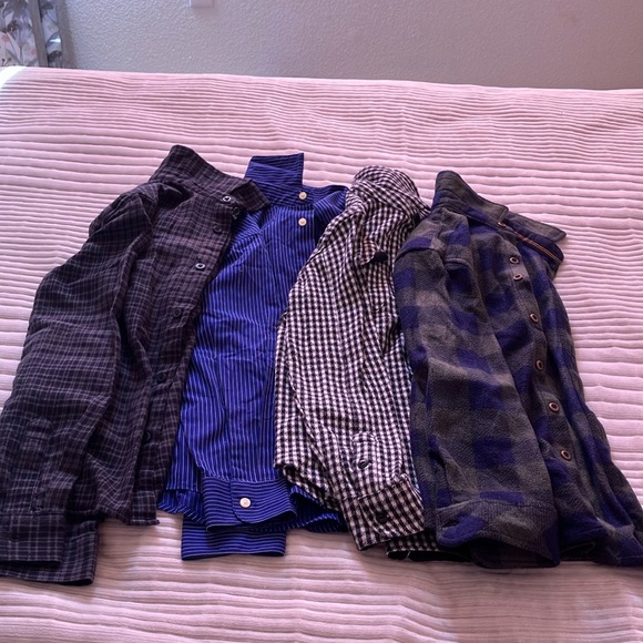 4 boys button down  shirts size 8 - Picture 1 of 12